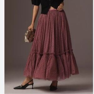 NWT Anthropologie Tiered Tulle Maxi Skirt XL
